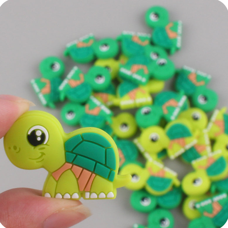 Wholesale 3pcs Tortoise Silicone Beads